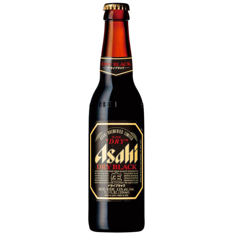 Asahi Super Dry "DRY BLACK" Beer (bottle), 334ml